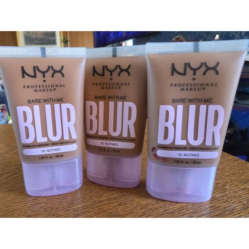 3 NYX Bare With Me‎ Blur 18 Nutmeg NEW Blurring Tint Foundation